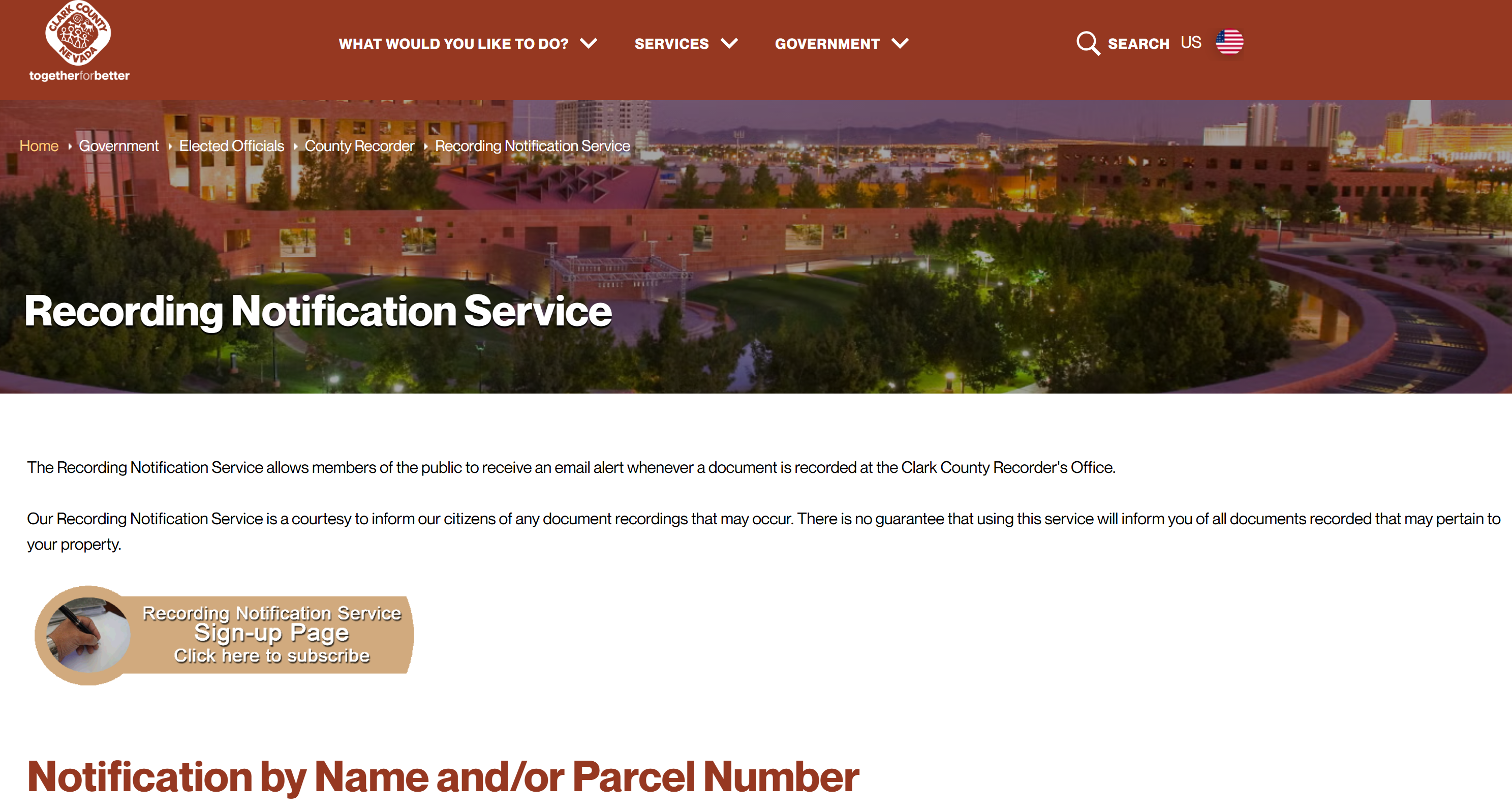 Clark County Recording Notification Service